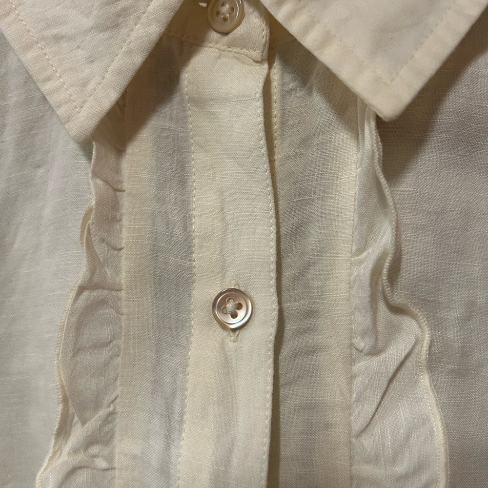 J. Jill Cream Ruffle Blouse - Picture 3 of 4